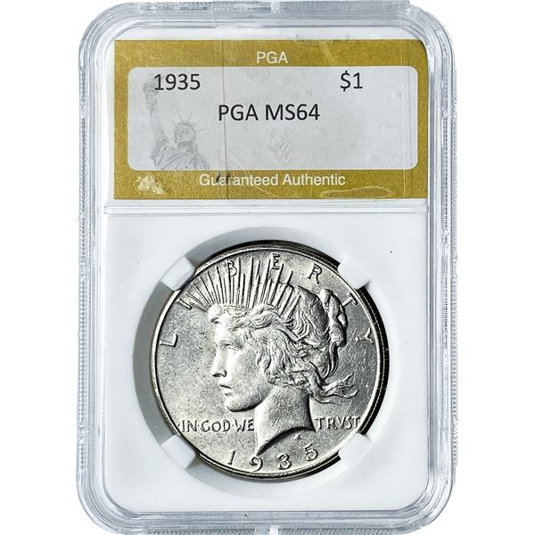 1935 Silver Peace Dollar PGA MS64