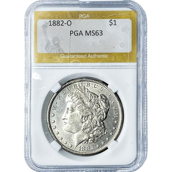 1882-O Morgan Silver Dollar PGA MS63