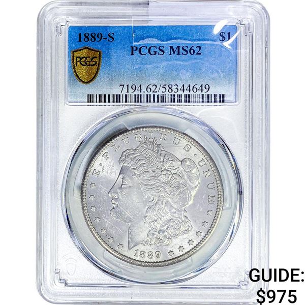 1889-S Morgan Silver Dollar PCGS MS62