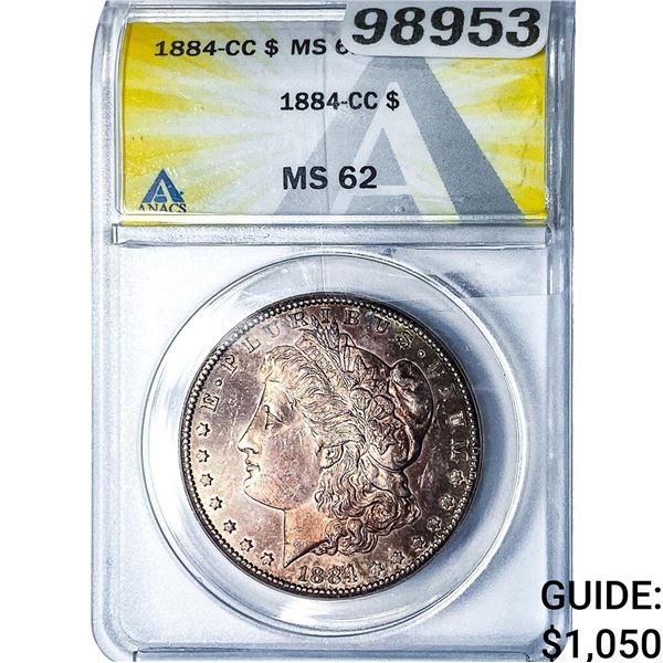 1884-CC Morgan Silver Dollar ANACS MS62