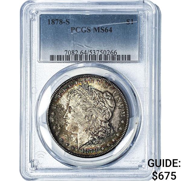 1878-S Morgan Silver Dollar PCGS MS64