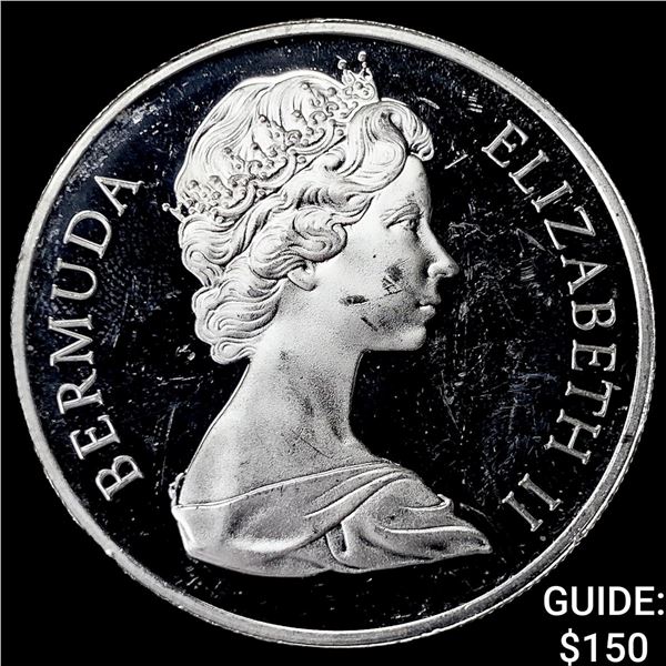 1972 Bermuda Silver Wedding 1 Dollar CHOICE PROOF