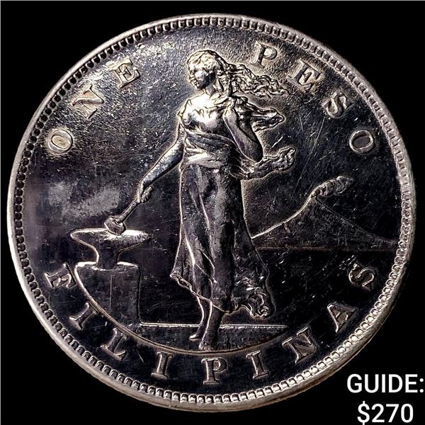 1903 Philippines Silver 1 Peso CHOICE AU