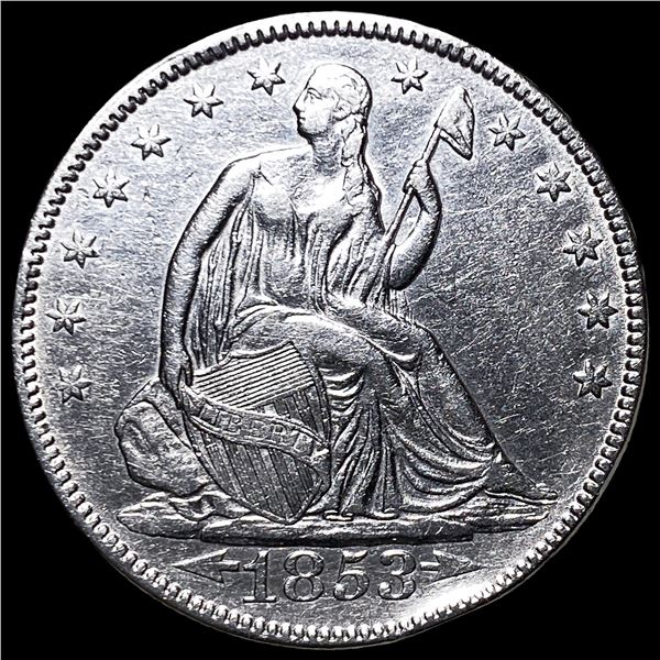 1853 Arrows Seated Liberty Half Dollar  CLOSELY UNCIRCULATED