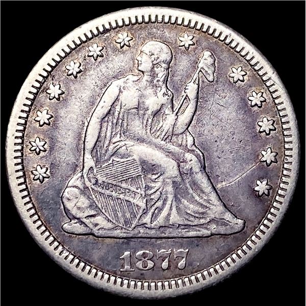 1877-CC Silver Quarter Dollar NEARLY  UNCIRCULATED