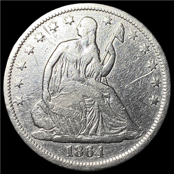 1864-S Silver Half Dollar ABOUT UNCIRCULATED