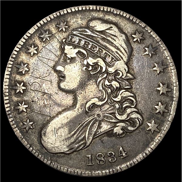 1834 Capped Bust Half Dollar NEARLY  UNCIRCULATED
