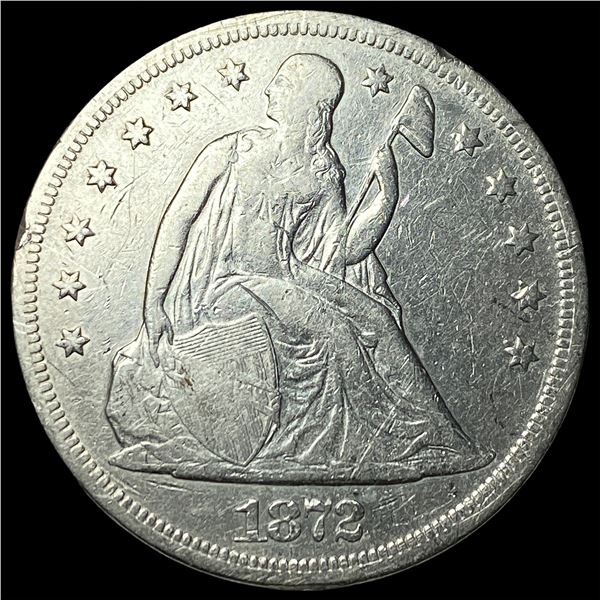 1872 Seated Liberty Silver Dollar CLOSELY  UNCIRCULATED