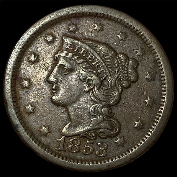 1853 Braided Hair Large Cent CHOICE AU