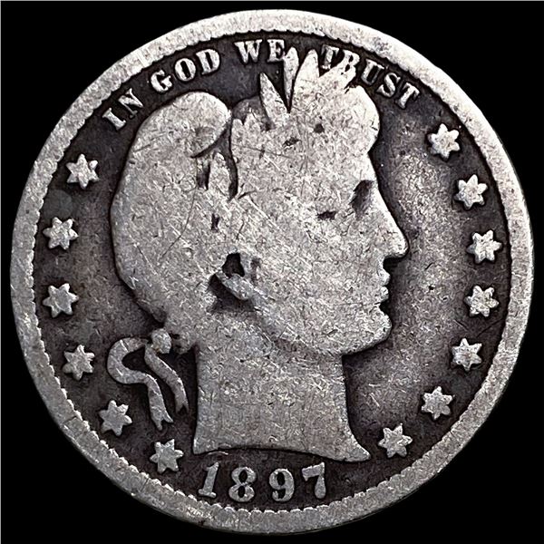 1897-O Silver Barber Quarter NEARLY  UNCIRCULATED