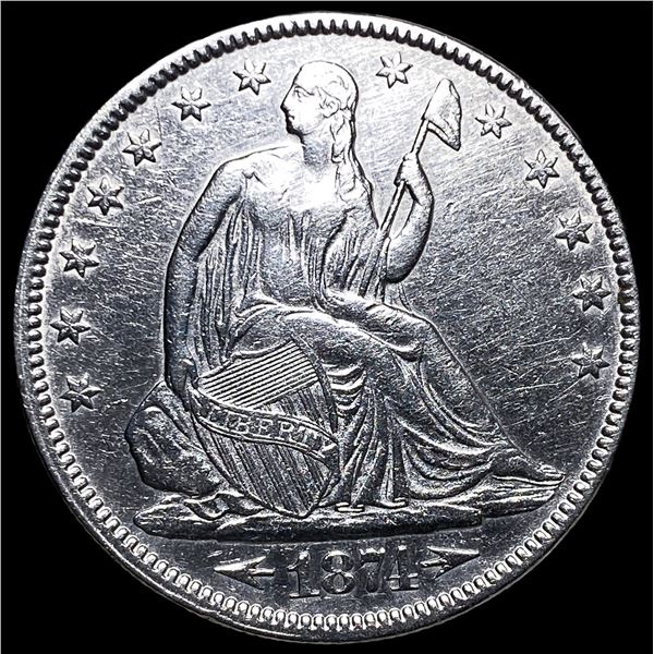 1874 Seated Liberty Half Dollar CLOSELY  UNCIRCULATED