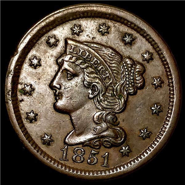 1851 Braided Hair Large Cent UNCIRCULATED
