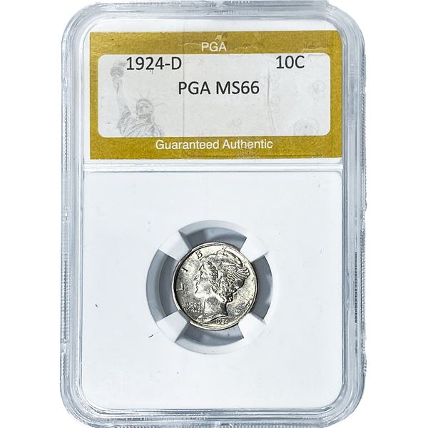 1924-D Mercury Silver Dime PGA MS66