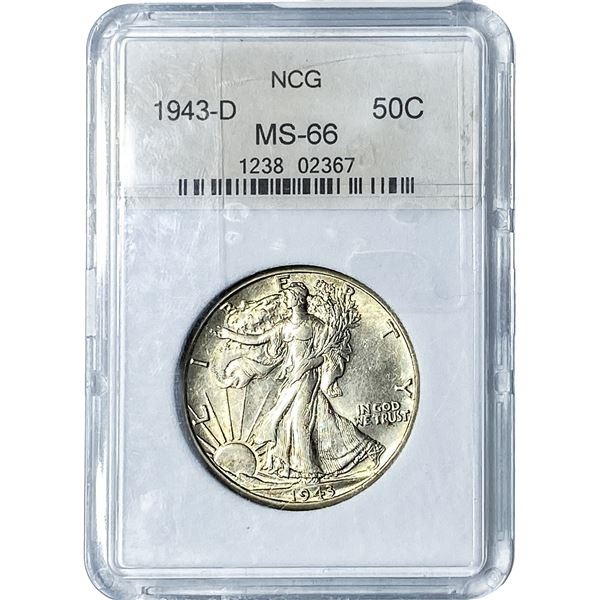 1943-D Walking Liberty Half Dollar NCG MS66