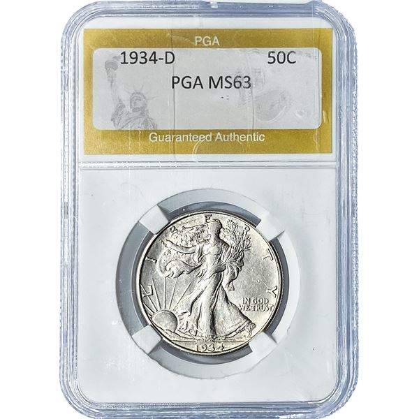 1934-D Walking Liberty Half Dollar PGA MS63