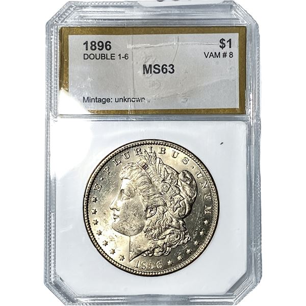 1896 Morgan Silver Dollar PCI MS63 VAM-8