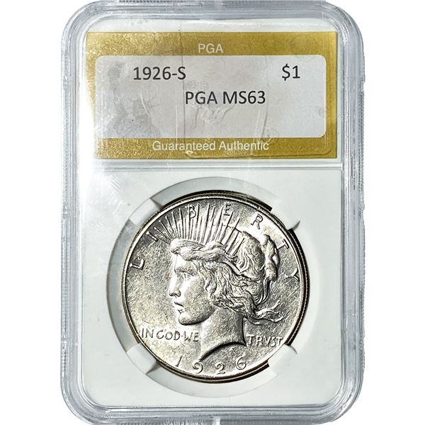 1926-S Silver Peace Dollar PGA MS63