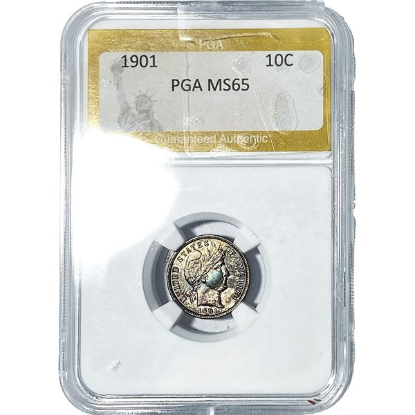 1901 Barber Dime PGA MS65