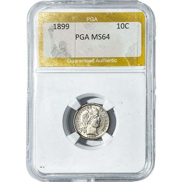 1899 Barber Dime PGA MS64