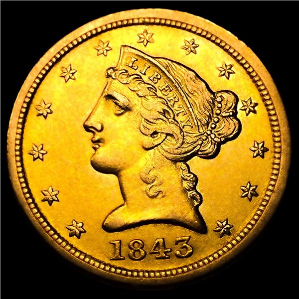 1843-C $5 Gold Half Eagle