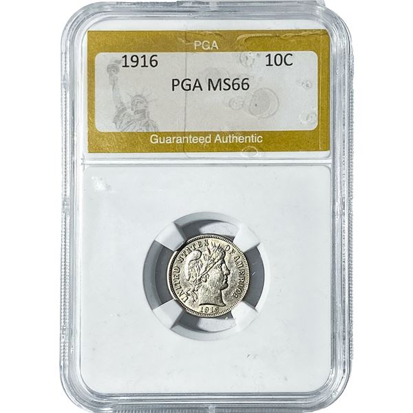 1916 Barber Dime PGA MS66