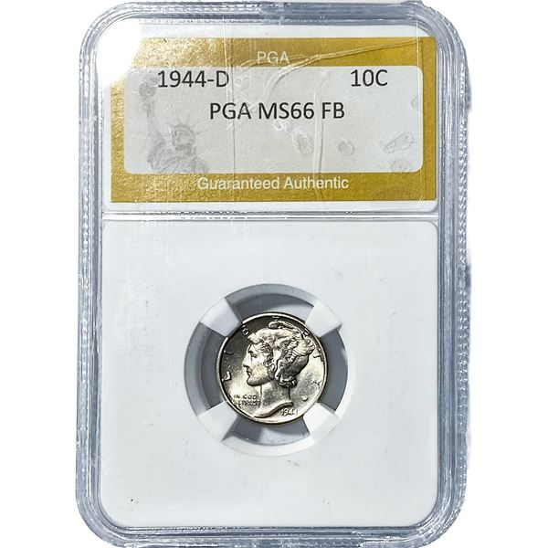 1944-D Mercury Silver Dime PGA MS66 FB