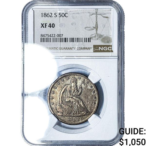 1862-S Seated Liberty Half Dollar NGC XF40