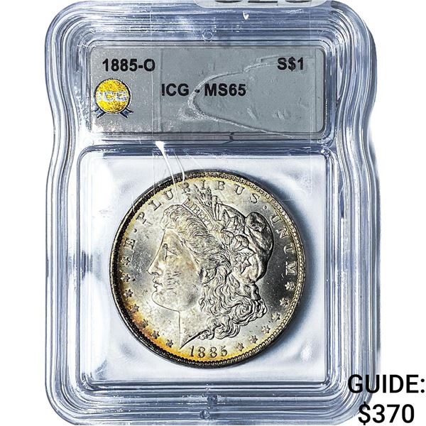 1885-O Morgan Silver Dollar ICG MS65