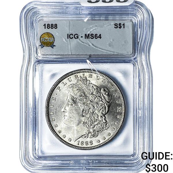 1888 Morgan Silver Dollar ICG MS64