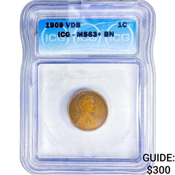 1909 VDB Wheat Cent ICG MS63+ BN