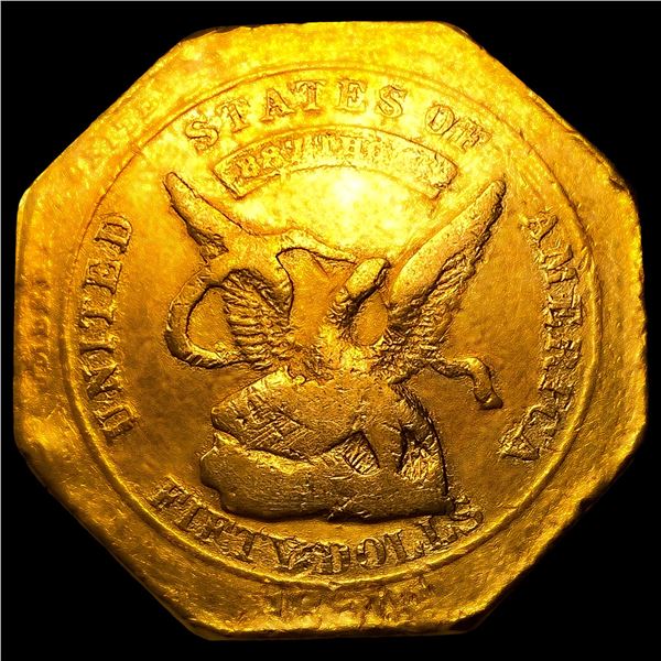1851 "887" Humbert $50 Gold Assay
