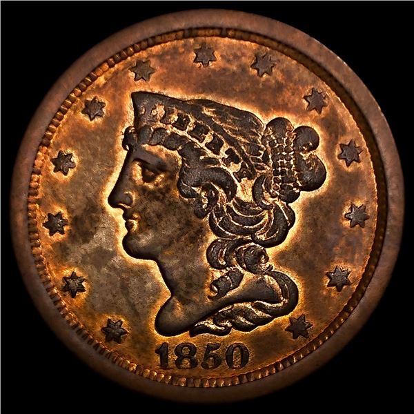 1850 Braided Hair Half Cent