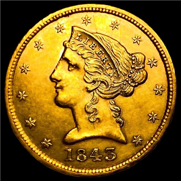 1843 $5 Gold Half Eagle