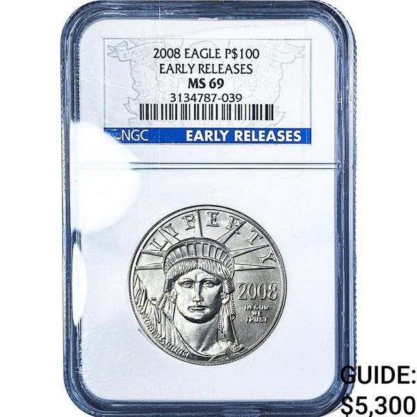 2008 $100 1oz Platinum Eagle NGC MS69