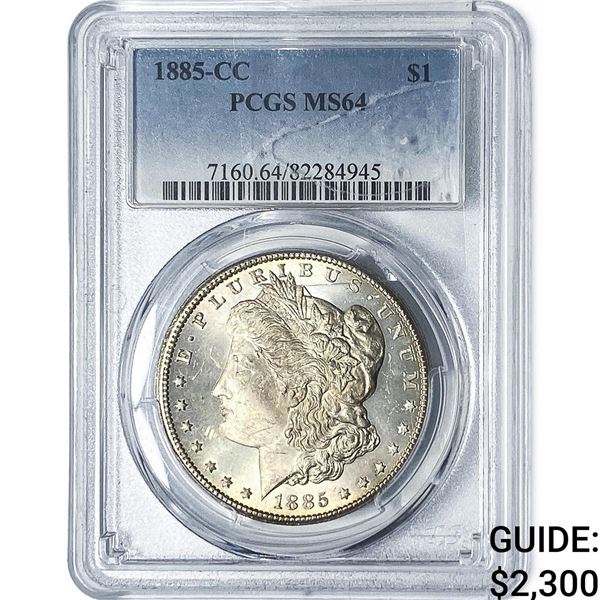 1885-CC Morgan Silver Dollar PCGS MS64