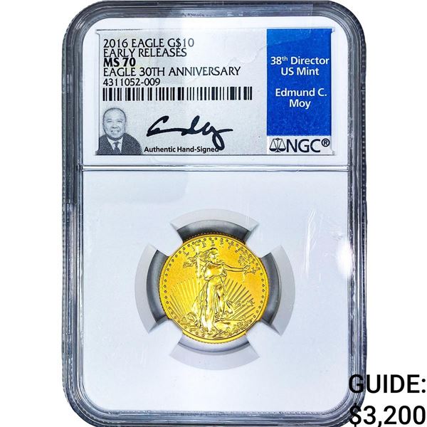 2016 $10 Gold American Eagle 1/4oz NGC MS70
