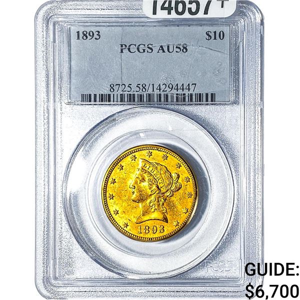 1893 $10 Gold Eagle PCGS AU58