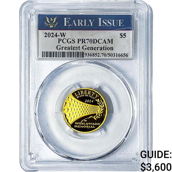 2024-W $5 Gold Greatest Generation PCGS PR70 DCAM