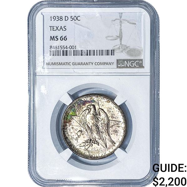 1938-D Texas Half Dollar NGC MS66