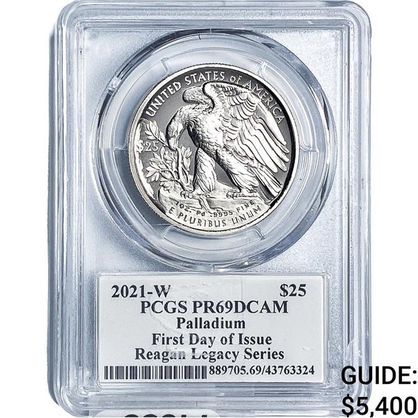 2021-W $25 1oz Palladium American Eagle PCGS PR69 DCAM
