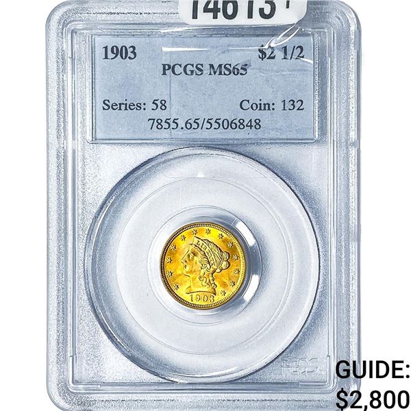 1903 $2.50 Gold Quarter Eagle PCGS MS65