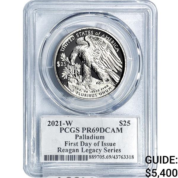 2021-W $25 1oz Palladium American Eagle PCGS PR69 DCAM