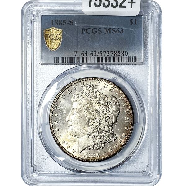 1885-S Morgan Silver Dollar PCGS MS63