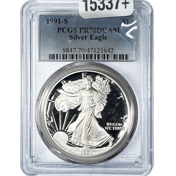 1991-S Silver Eagle PCGS PR70 DCAM