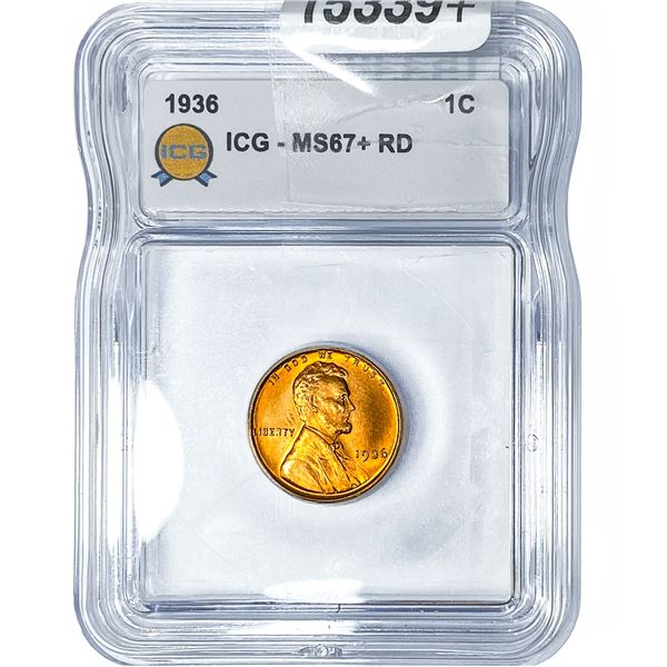1936 Wheat Cent ICG MS67+ RD