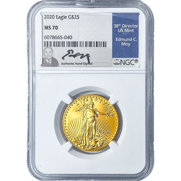 2020 1/2oz Gold $25 American Eagle NGC MS70