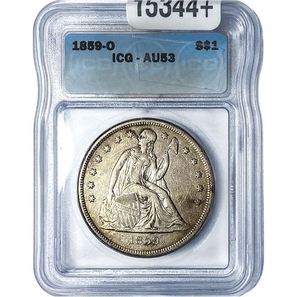 1859-O Seated Liberty Dollar ICG AU53