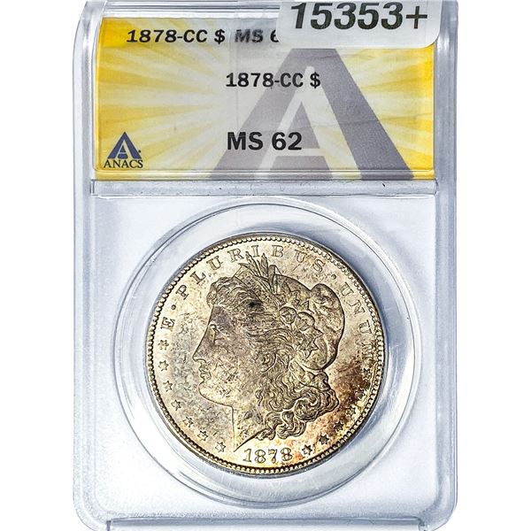 1878-CC Morgan Silver Dollar ANACS MS62