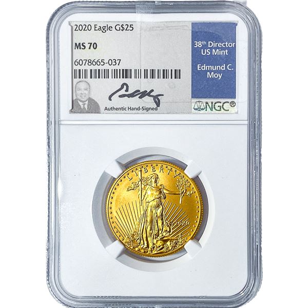 2020 1/2oz Gold $25 American Eagle NGC MS70