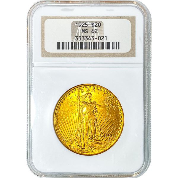 1925 $20 Gold Double Eagle NGC MS62